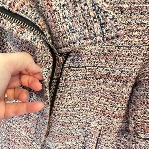 Tweed Jacket by Cupcakes and‎ Cashmere- Multicolor Zipper Front - Picture 6 of 10